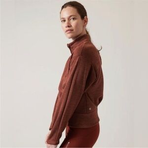 Athleta Altitude Polartec Half Zip Sweatshirt Mahogany Heather Size Small